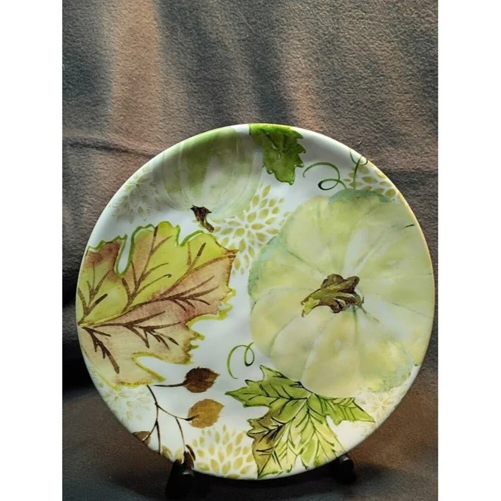 Set/2 Robert Stanley Harvest Pumpkin Salad Dessert Plates Fall Thanksgiving 3C